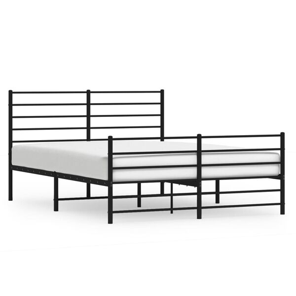 vidaXL Estructura cama sin colchón con estribo metal negro 140x190 cm