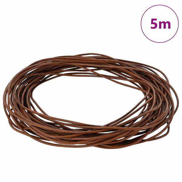vidaXL Cord&oacute;n de cuero Marr&oacute;n Claro &Oslash;2 mm x 5 m Cuero