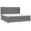 vidaXL Cama box spring con colch&oacute;n tela gris oscuro 200x200 cm