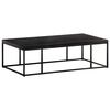 vidaXL Mesa de centro tallada madera maciza mango negro 110x60x34 cm