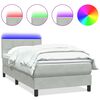 vidaXL Cama box spring con colch&oacute;n y LED terciopelo gris claro 80x210 cm
