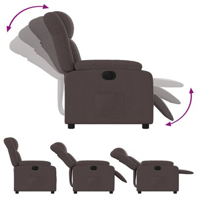 vidaXL Sillón reclinable eléctrico tela marrón oscuro