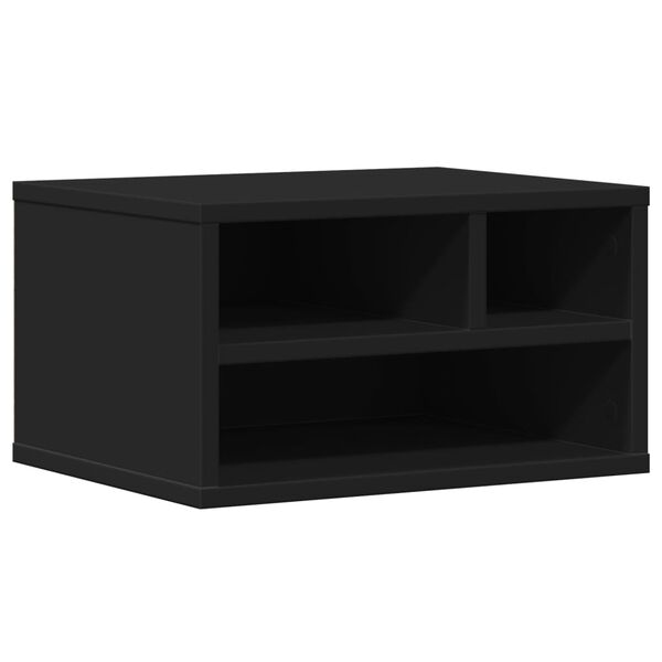 vidaXL Soporte de impresora madera ingenier&iacute;a negro 40x32x22,5 cm