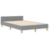 vidaXL Estructura de cama con cabecera Gris claro 120 x 190 cm tela