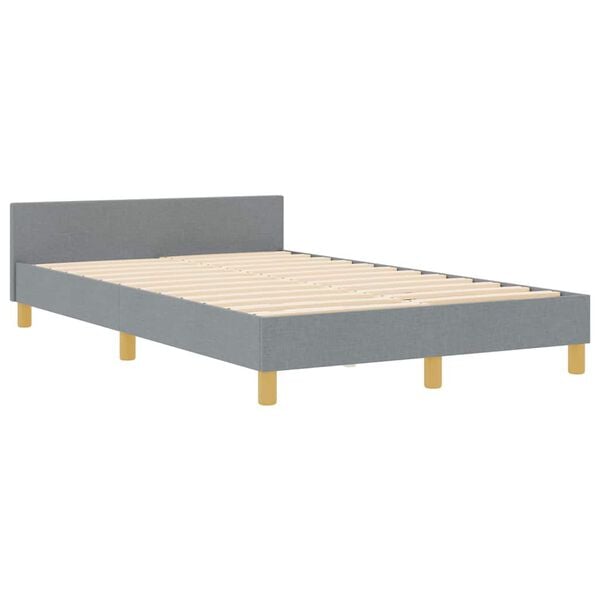 vidaXL Estructura de cama con cabecera Gris claro 120 x 190 cm tela