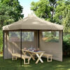vidaXL Tienda de fiesta plegable Pop-Up con 2 paredes laterales taupe