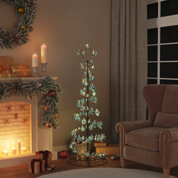 VidaXL LED para &aacute;rbol de Navidad con bolas 100 LED blanco c&aacute;lido 150cm