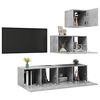 vidaXL Set de muebles de salón 4 pzas madera ingeniería gris hormigón