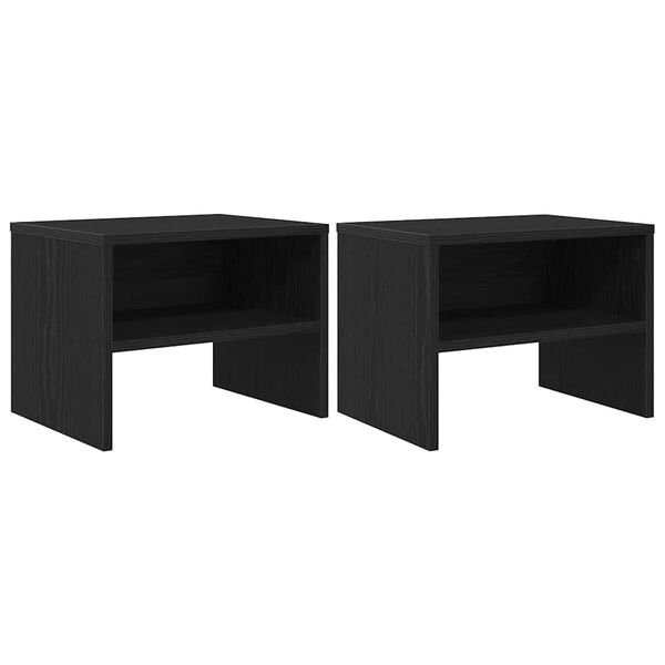 vidaXL Armario de Noche 2 pcs Roble negro 40 x 40 x 30 cm