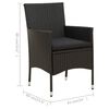 vidaXL Set comedor de jard&iacute;n 9 piezas y cojines rat&aacute;n sint&eacute;tico negro