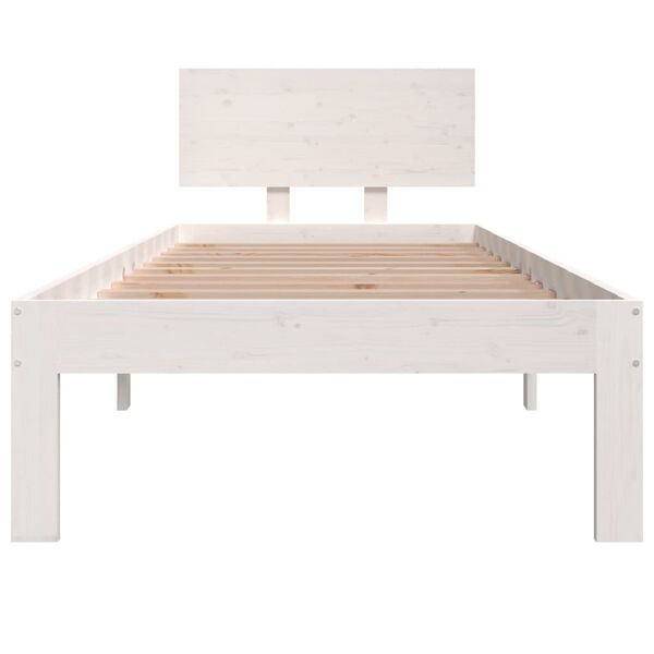 vidaXL Estructura de cama individual sin colch&oacute;n blanco 75x190 cm