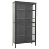 vidaXL Vitrina de acero y vidrio templado gris antracita 90x40x180 cm