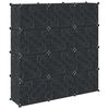 vidaXL Estantería de cubos con 12 compartimentos y puertas PP negro