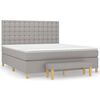 vidaXL Cama box spring con colch&oacute;n tela gris claro 160x200 cm
