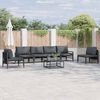 vidaXL Conjunto de sof&aacute;s de jard&iacute;n con coj&iacute;n 6 pcs Negro Acero