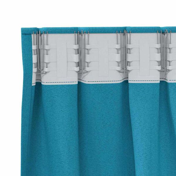 vidaXL Cortinas Opacas con Anillas 2 pcs Tuquesa 140 x 140 cm