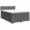 vidaXL Cama box spring con colchón tela gris oscuro 140x200 cm
