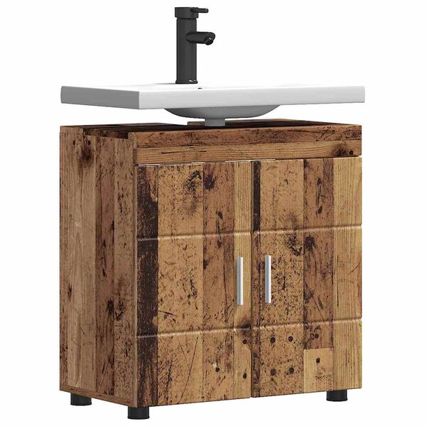vidaXL Juego de Muebles de Ba&ntilde;o TULUM Madera vieja 60 x 34 x 63 cm