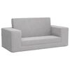 vidaXL Sof&aacute; cama de ni&ntilde;os 2 plazas felpa suave gris claro