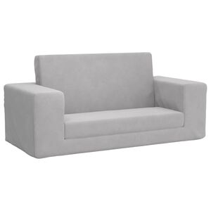 vidaXL Sof&aacute; cama de ni&ntilde;os 2 plazas felpa suave gris claro