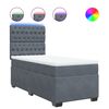 vidaXL Cama box spring con colch&oacute;n terciopelo gris oscuro 90x190 cm