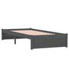 vidaXL Estructura de cama individual sin colch&oacute;n madera gris 75x190 cm