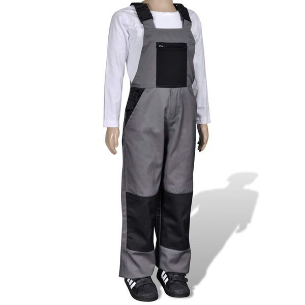vidaXL Pantal&oacute;n con Tirantes Gris 98 / 104