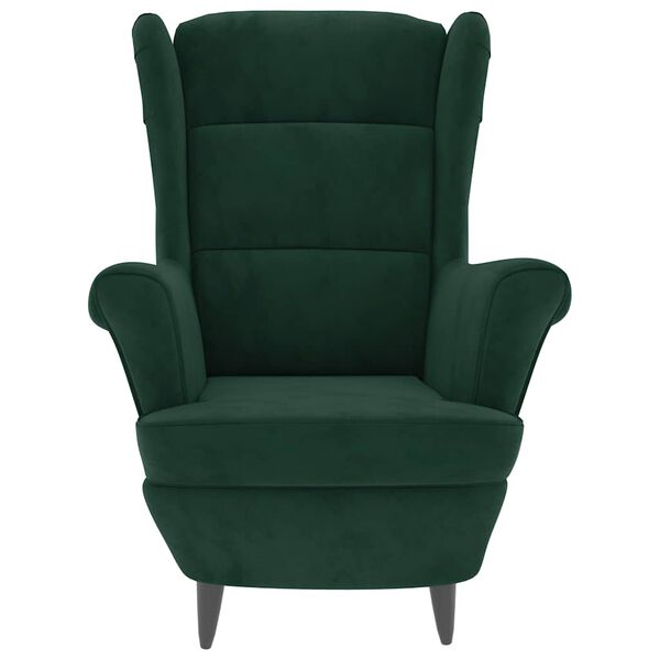 vidaXL Sill&oacute;n de terciopelo verde oscuro
