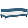 vidaXL Estructura de Cama Esquina con Colch&oacute;n 2 pcs Azul Terciopelo