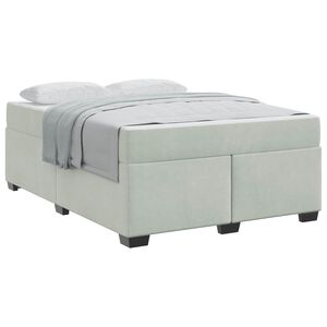 vidaXL Estructura de cama con colch&oacute;n Gris Claro 140 x 200 cm tela