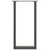 vidaXL Patas para consola en forma de U (2 unidades), antracita, 28 x (72-73) cm, acero