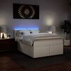 vidaXL Cama box spring con colch&oacute;n cuero sint&eacute;tico blanco 140x190 cm