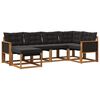 vidaXL Conjunto de sof&aacute;s de exterior con coj&iacute;n 6 pcs Natural y negro