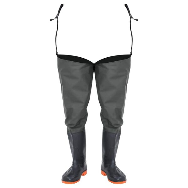 vidaXL Botas altas de agua de pesca verde oscuro talla 44