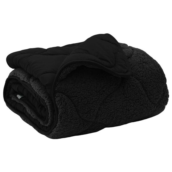 vidaXL Edred&oacute;n de Todo el A&ntilde;o Acolchado Negro 240 x 260 cm