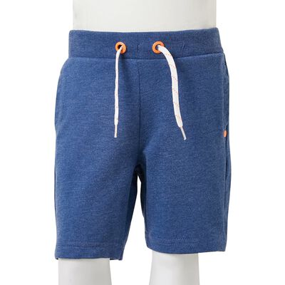 Pantalones cortos infantiles con cordón azul oscuro mélange 92