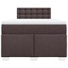 vidaXL Cama box spring con colch&oacute;n tela marr&oacute;n oscuro 120x200 cm