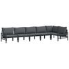 vidaXL Conjunto de sof&aacute;s de jard&iacute;n 6 uds. Negro Acero