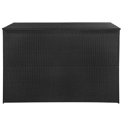 vidaXL Caja de almacenaje jardín ratán sintético negro 150x100x100 cm