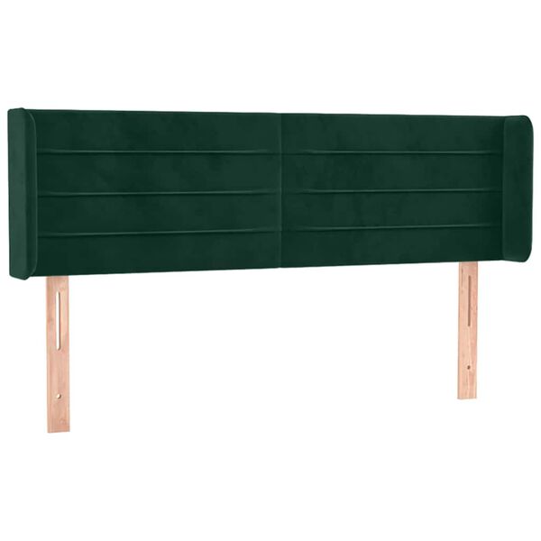 vidaXL Cabecero de terciopelo verde oscuro 147x16x78/88 cm