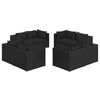 vidaXL Set de muebles de jardín 8 pzas y cojines ratán sintético negro