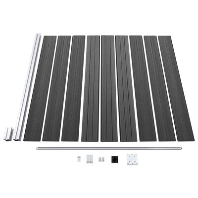 vidaXL Set de paneles de valla WPC negro 1138x(105-186) cm