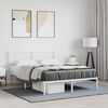 vidaXL Estructura cama sin colch&oacute;n con cabecero metal blanco 140x190cm