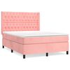 vidaXL Cama box spring con colch&oacute;n terciopelo rosa 140x190 cm