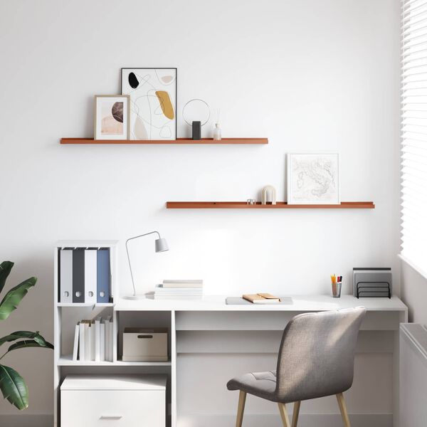 vidaXL Estante de pared 2 pcs Rojo 115 x 9 x 3 cm Madera de ingenier&iacute;a