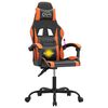 vidaXL Silla gaming giratoria cuero sintético negro y naranja