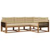 vidaXL Conjunto de sof&aacute;s de exterior con coj&iacute;n 4 pcs Natural y Beige