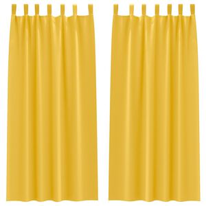 vidaXL Cortinas Opacas con Anillas 2 uds. Amarillo Mostaza Poli&eacute;ster