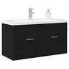 vidaXL Mueble de Cuarto de Ba&ntilde;o Roble Negro 90 x 38,5 x 46 cm