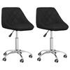 vidaXL Sillas de comedor giratorias 2 unidades cuero sint&eacute;tico negro